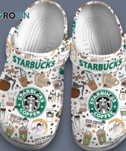 Lighweight & Comfortable Starbucks Coffee White Clogs Shoes