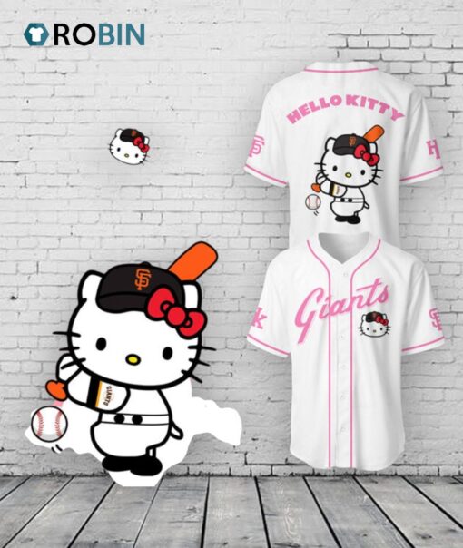 Limited Giants x Hello Kitty Night Baseball Jersey Shirt Style