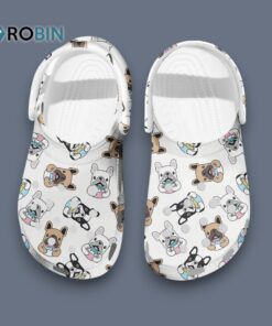 Love French Bulldog Pattern Classic Clogs Shoes Love French Bulldog Pattern Classic Clogs Shoes