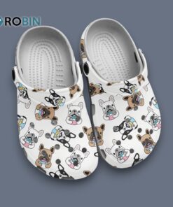 Love French Bulldog Pattern Classic Clogs Shoes Love French Bulldog Pattern Classic Clogs Shoes