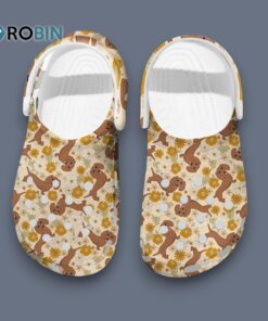 Lovely Non slip Shoes Dachshund & Flowers Pet Classic Crocs