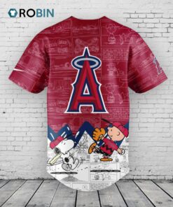 Los Angeles Angels 75th Anniversary of Peanuts Baseball Jersey Shirt Style