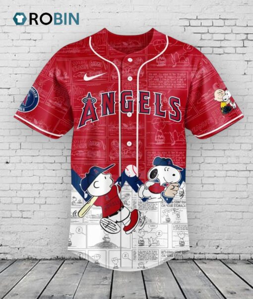 Los Angeles Angels 75th Anniversary of Peanuts V3 Baseball Jersey Shirt Style