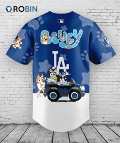 Los Angeles Dodgers Bluey and Bingo Baseball Jersey Shirt Style Los Angeles Dodgers Bluey and Bingo Baseball Jersey Shirt Style