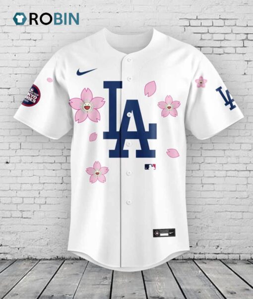 Los Angeles Dodgers Takashi Murakami x MLB World Tour Tokyo Series Whrite V5 Baseball Jersey Shirt Style