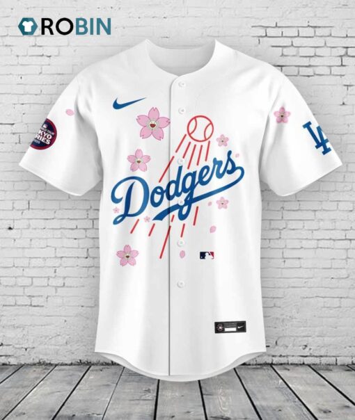 Los Angeles Dodgers Takashi Murakami x MLB World Tour Tokyo Series Whrite V6 Baseball Jersey Shirt Style