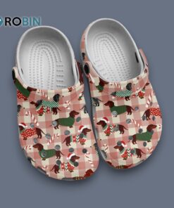 Merry Christmas With Dachshund & Candy Cane Classic Crocs
