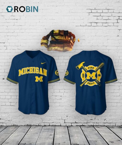 Michigan Baseball x Firefighter Appreciation Night Baseball Jersey Shirt Style
