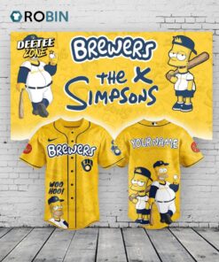 Milwaukee Brewers x The Simpsons Heritage Baseball Baseball Jersey Shirt Style