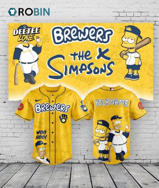 Milwaukee Brewers x The Simpsons Heritage Baseball Baseball Jersey Shirt Style