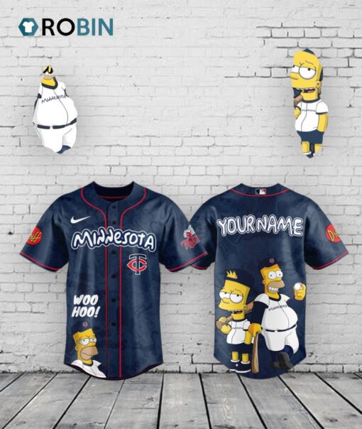 Minnesota Twins x The Simpsons Heritage Baseball Baseball Jersey Shirt Style