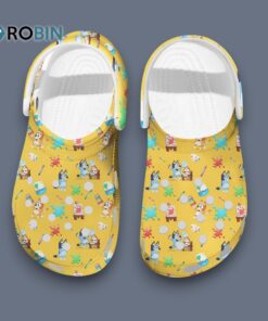 Miracle Painting Design Bluey & Bingo Yellow Cartoon Crocs for Men, Women, Kid