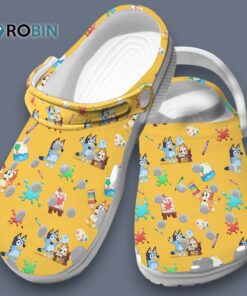 Miracle Painting Design Bluey & Bingo Yellow Cartoon Crocs for Men, Women, Kid