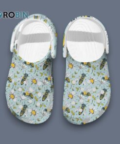 Nature Art Beautiful Bees And Daisy Green Crocs for Men, Women, Kid