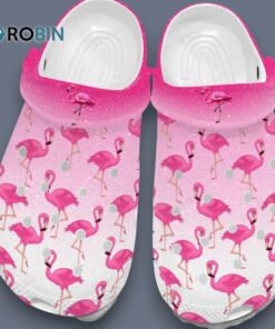 New Design Flamingo Pink Glitter 3D Printed Crocs New Design Flamingo Pink Glitter 3D Printed Crocs