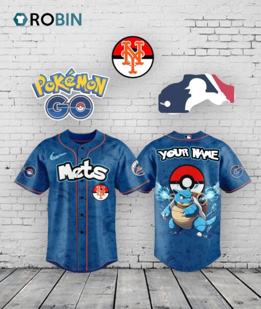 New York Mets x Pokemon Go Blastoise Baseball Baseball Jersey Shirt Style