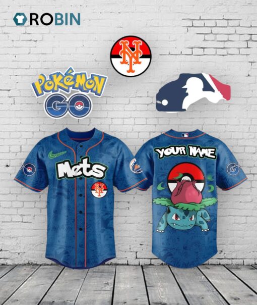 New York Mets x Pokemon Go Bulbasaur Baseball Baseball Jersey Shirt Style