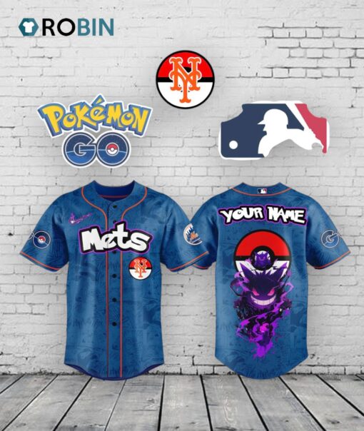 New York Mets x Pokemon Go Gengar Baseball Baseball Jersey Shirt Style