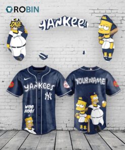 New York Yankees x The Simpsons Heritage Black Baseball Jersey Shirt Style