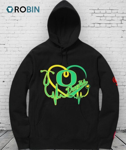Official Oregon Ducks Caring Heartbeat Nurse Shirt