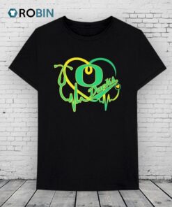 Official Oregon Ducks Caring Heartbeat Nurse Shirt