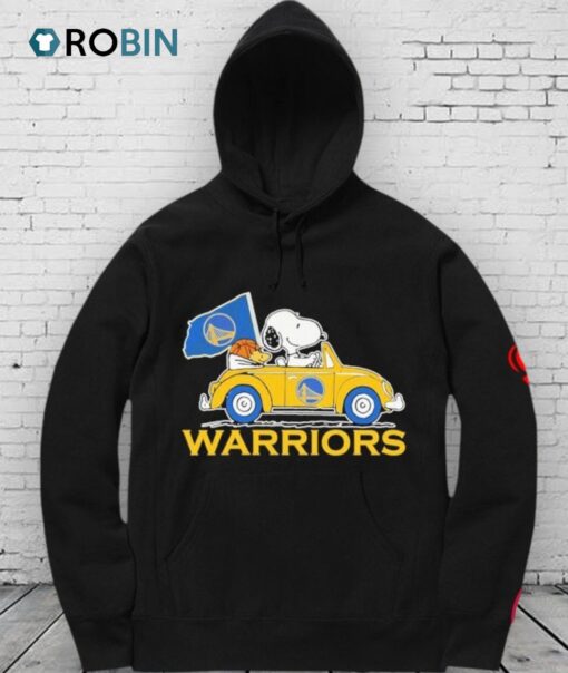 Official Snoopy And Woodstock Drive Car The Peanuts Golden State Warriors Shirt