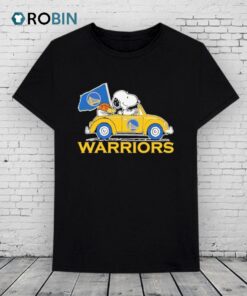 Official Snoopy And Woodstock Drive Car The Peanuts Golden State Warriors Shirt