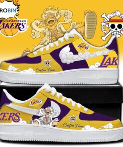 Onepiece x Lakers Limited Edition Custom Name Air Force Sneaker Shoes