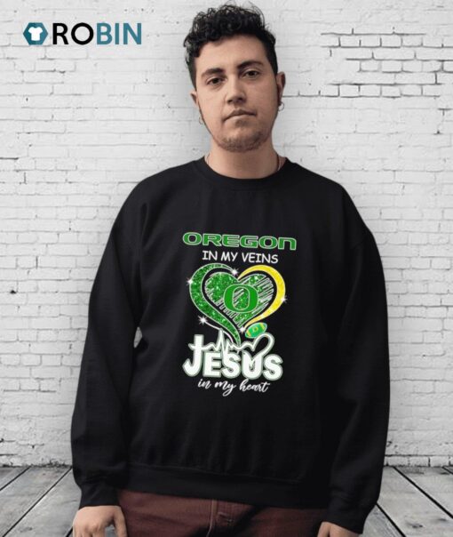 Oregon In My Veins Jesus In My Heart Diamond Shirt
