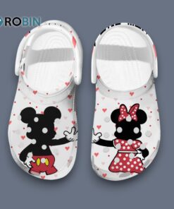 Personalized Couple Sandals Mickey And Minnie White Crocs for Men, Women, Kid