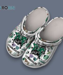 Personalized White Clogs Starbucks Life Unisex Slippers