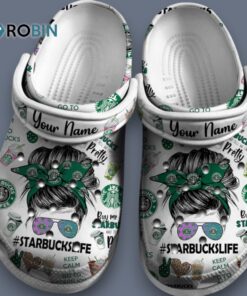 Personalized White Clogs Starbucks Life Unisex Slippers Personalized White Clogs Starbucks Life Unisex Slippers
