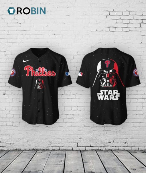 Phillies Baseball 2025 Limited Phillies x Stars Wars Black Baseball Jersey Shirt Style