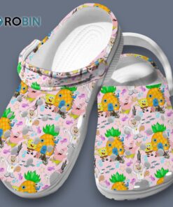 Playful Spongebob Marine World Pink Cartoon 3D Printed Crocs