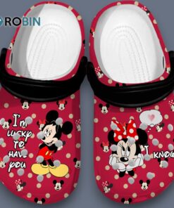 Pretty Red Mickey Confess to Minnie Mouse Disney Classic Crocs