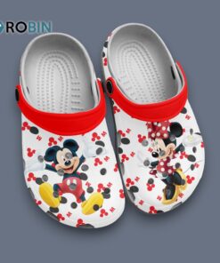 Pretty White Footwear Mickey And Minnie Disney Crocs for Men, Women, Kid