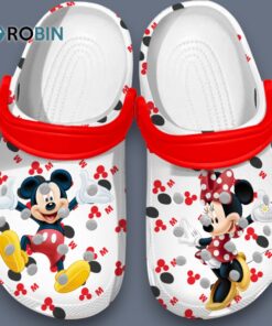 Pretty White Footwear Mickey And Minnie Disney Crocs for Men, Women, Kid