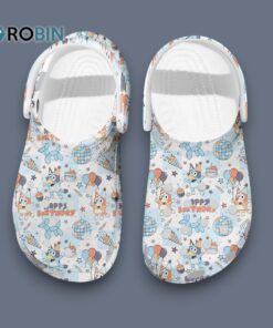 Rocking Bluey And Bingo Happy Birthday Cartoon Clogs Rocking Bluey And Bingo Happy Birthday Cartoon Clogs