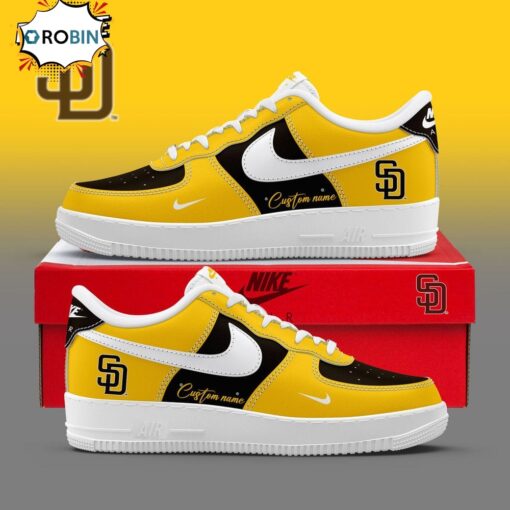 San Diego Padres Custom Name Air Force 1 Sneakers