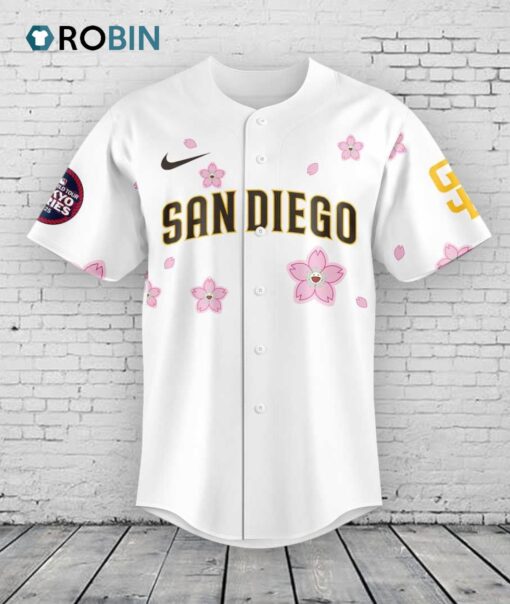 San Diego Padres Takashi Murakami x MLB World Tour Tokyo Series White Baseball Jersey Shirt Style
