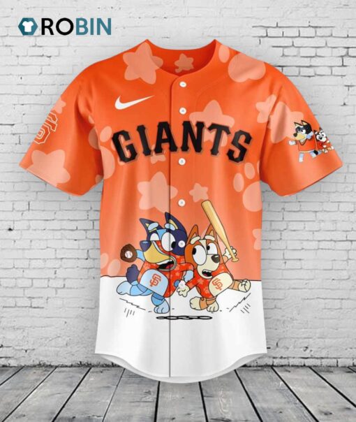 San Francisco Giants Bluey and Bingo Baseball Jersey Shirt Style