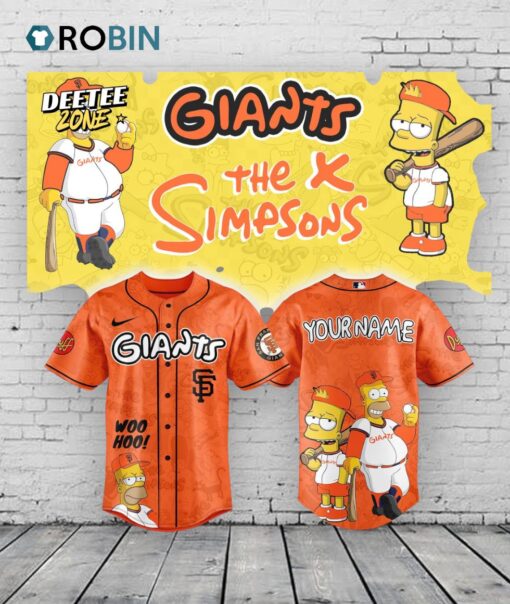 San Francisco Giants x The Simpsons Heritage Baseball Baseball Jersey Shirt Style