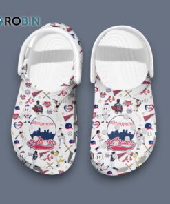 Soft & Durable Atlanta Braves MLB Team White Unisex Clogs