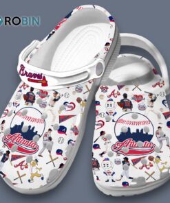 Soft & Durable Atlanta Braves MLB Team White Unisex Clogs