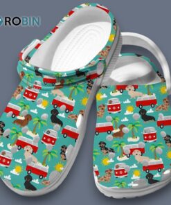 Soft Green Shoes Dachshund & VW Campervan Cool Crocs for Men, Women, Kid