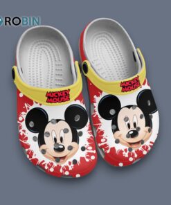 Splash Art Mickey Mouse Disney Red Clogs For Kid And Adults Splash Art Mickey Mouse Disney Red Clogs For Kid And Adults