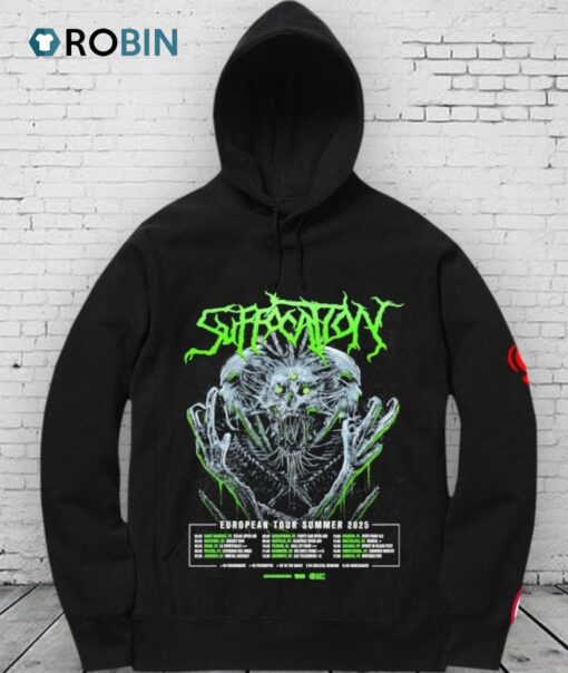 Suffocation European Tour Summer 2025 Start In Saint Maurice Fr On August 3 2025 Shirt