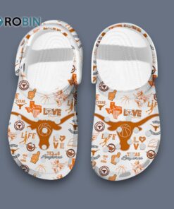 Texas Longhorns Football NCAA Team Unisex White 3D Printed Crocs
