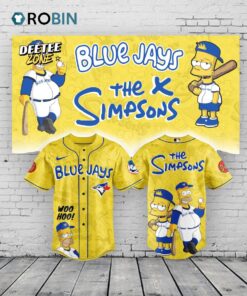 Toronto Blue Jays x The Simpsons Heritage Yellow Baseball Jersey Shirt Style