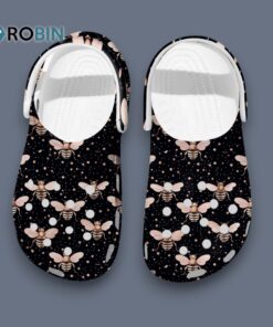 Unique Black Shoes Bee Pattern Crocs for Men, Women, Kid